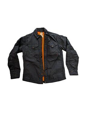 NWOT Relwen Fly Waxed CPO Jacket Navy Blue Men Small Sherpa-Lined HUCKBERRY